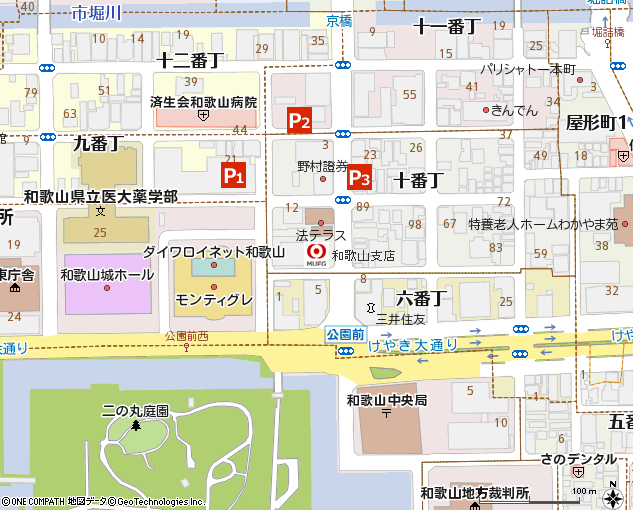 和歌山支店付近の地図